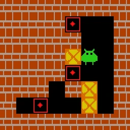 After one tempting push, a box is stuck in a corner.